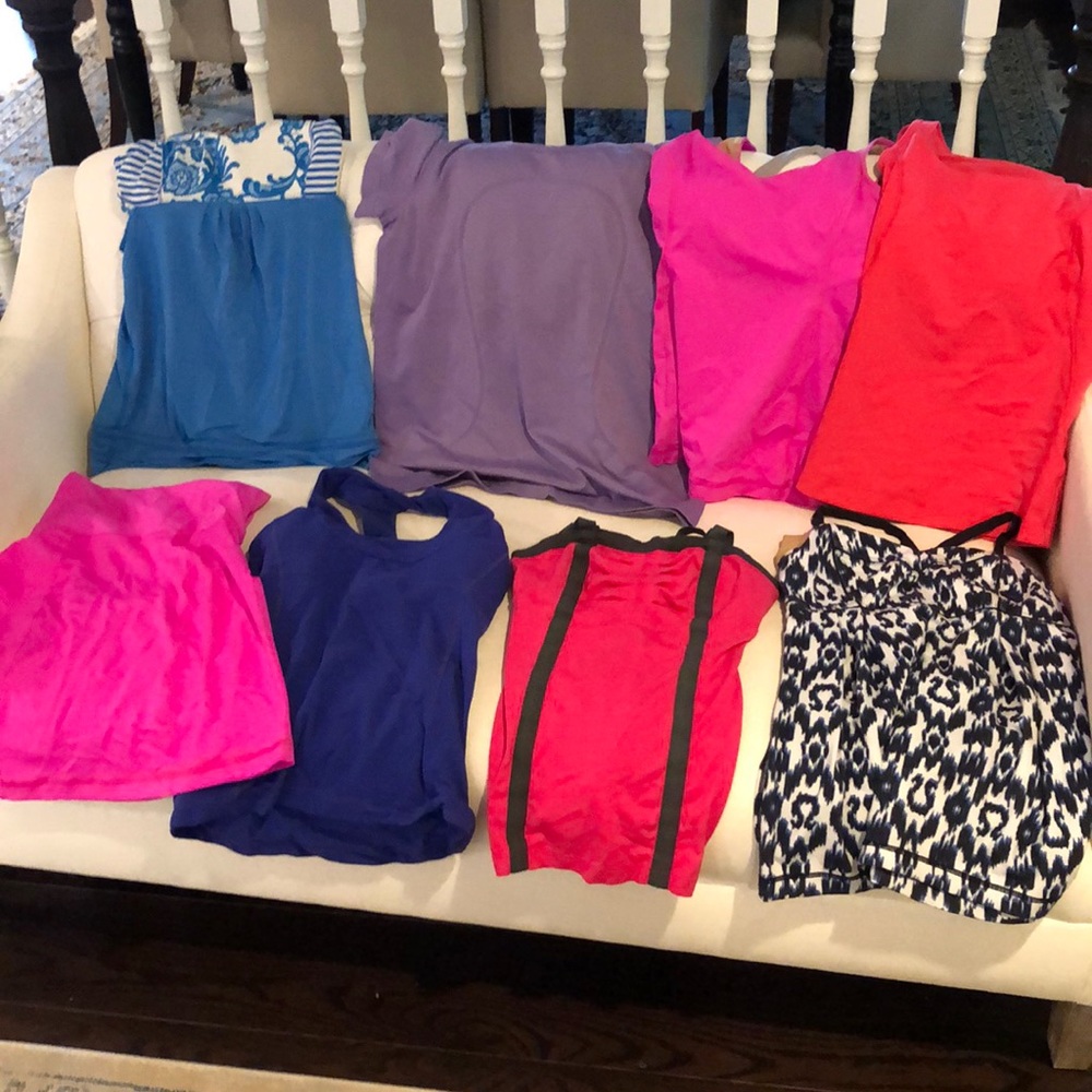 Lot of 8 Lululemon work out tops